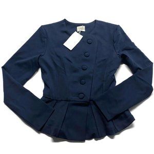 Marycrafts Women's Size 4 Small Navy Blue Long Sleeve Button Suit Blazer NWT